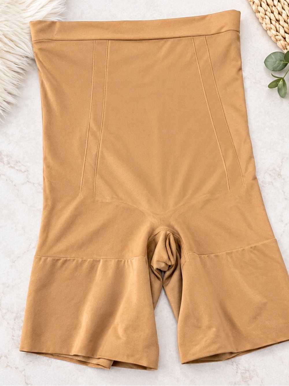 SPANX Higher Power High-Waisted Shapewear Shorts – Nude/Tan – Size Large